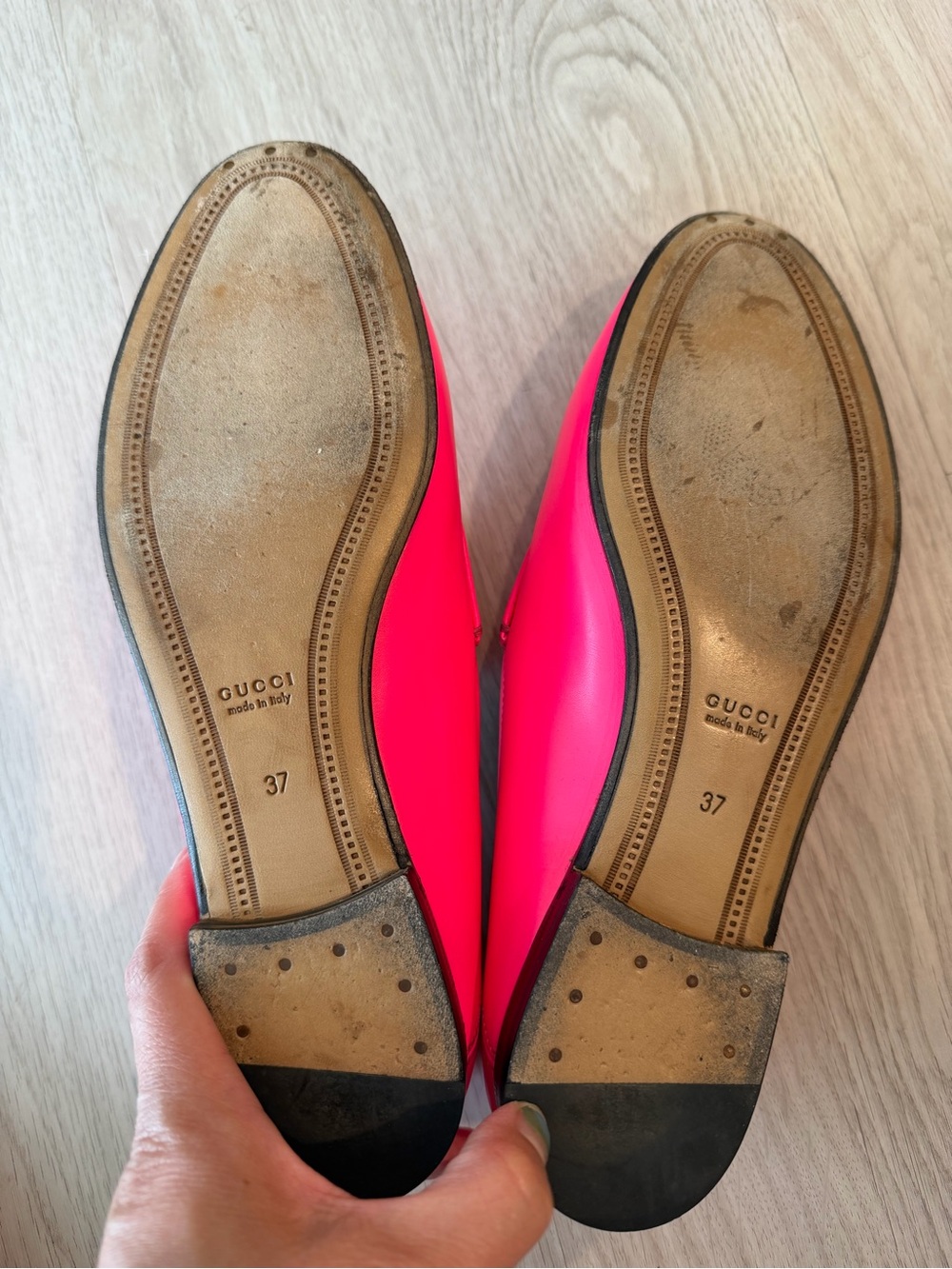 Gucci Hot Pink Leather Horsebit Loafers - Picture 4 of 5